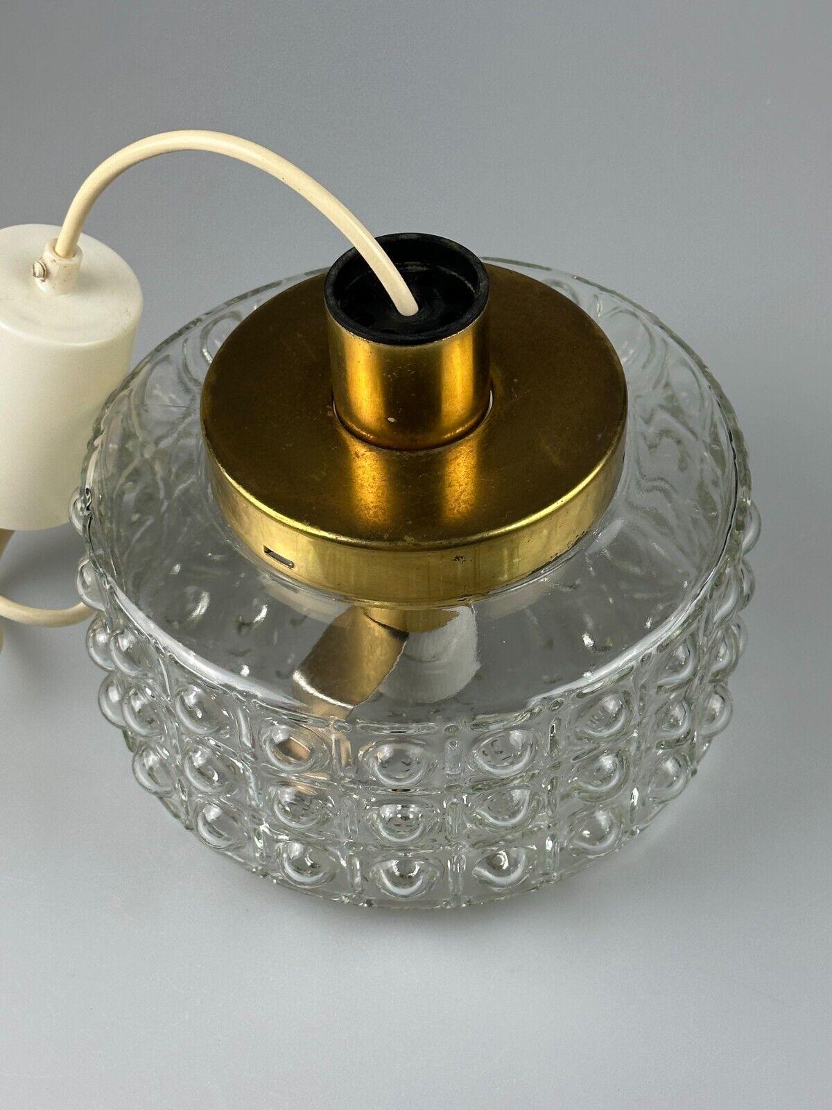 60er 70er Jahre VEB Hängelampe Deckenlampe Bubble Messing Glas Space Age Design For Sale 9