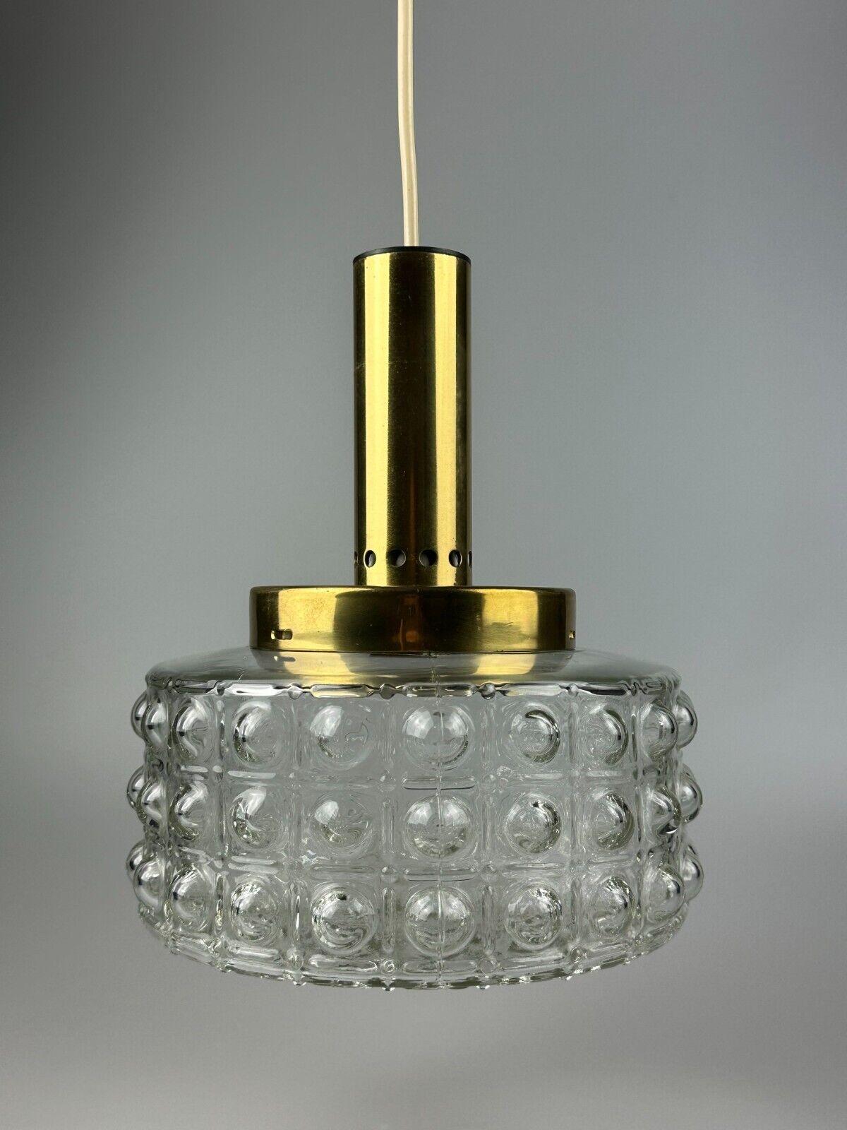 Tedesco 60er 70er Jahre VEB Hängelampe Deckenlampe Bubble Messing Glas Space Age Design in vendita
