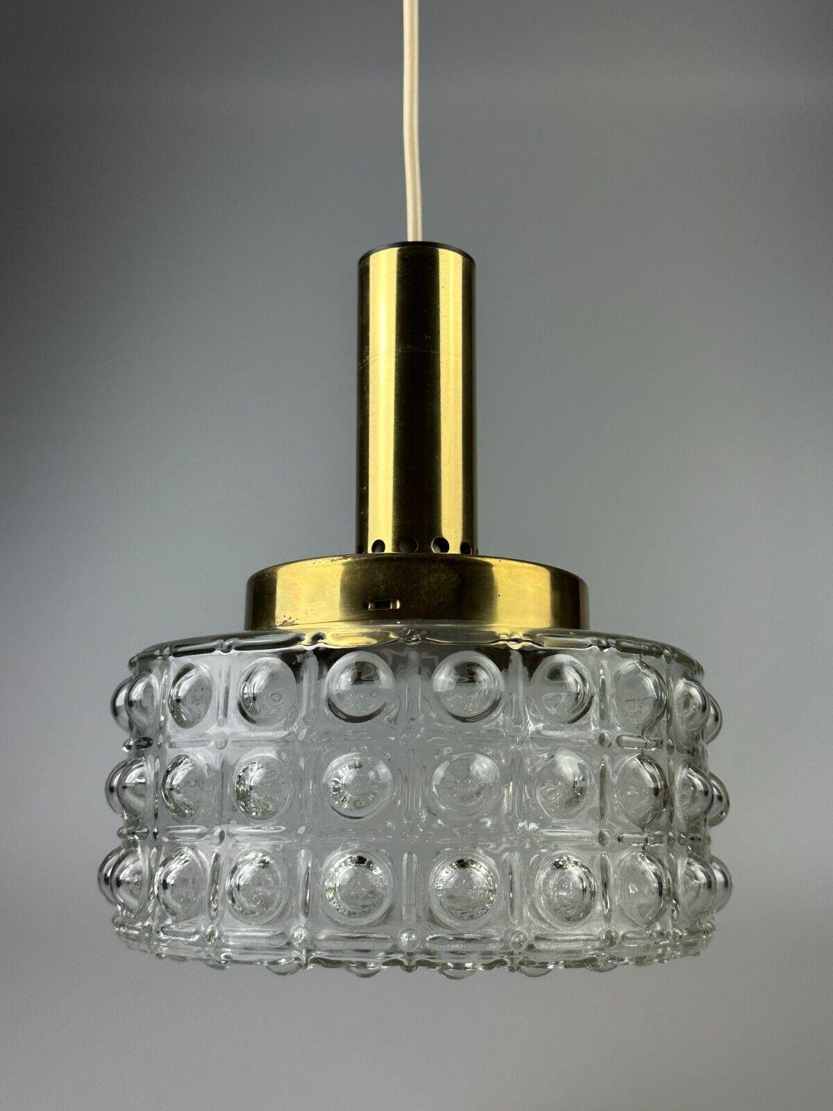 60er 70er Jahre VEB Hängelampe Deckenlampe Bubble Messing Glas Space Age Design Bon état - En vente à Neuenkirchen, NI