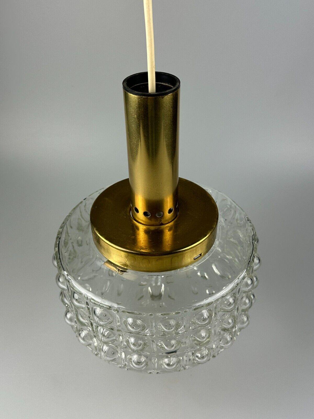 60er 70er Jahre VEB Hängelampe Deckenlampe Bubble Messing Glas Space Age Design For Sale 1