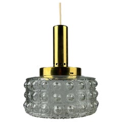 60er 70er Jahre VEB Hängelampe Deckenlampe Bubble Messing Glas Space Age Design