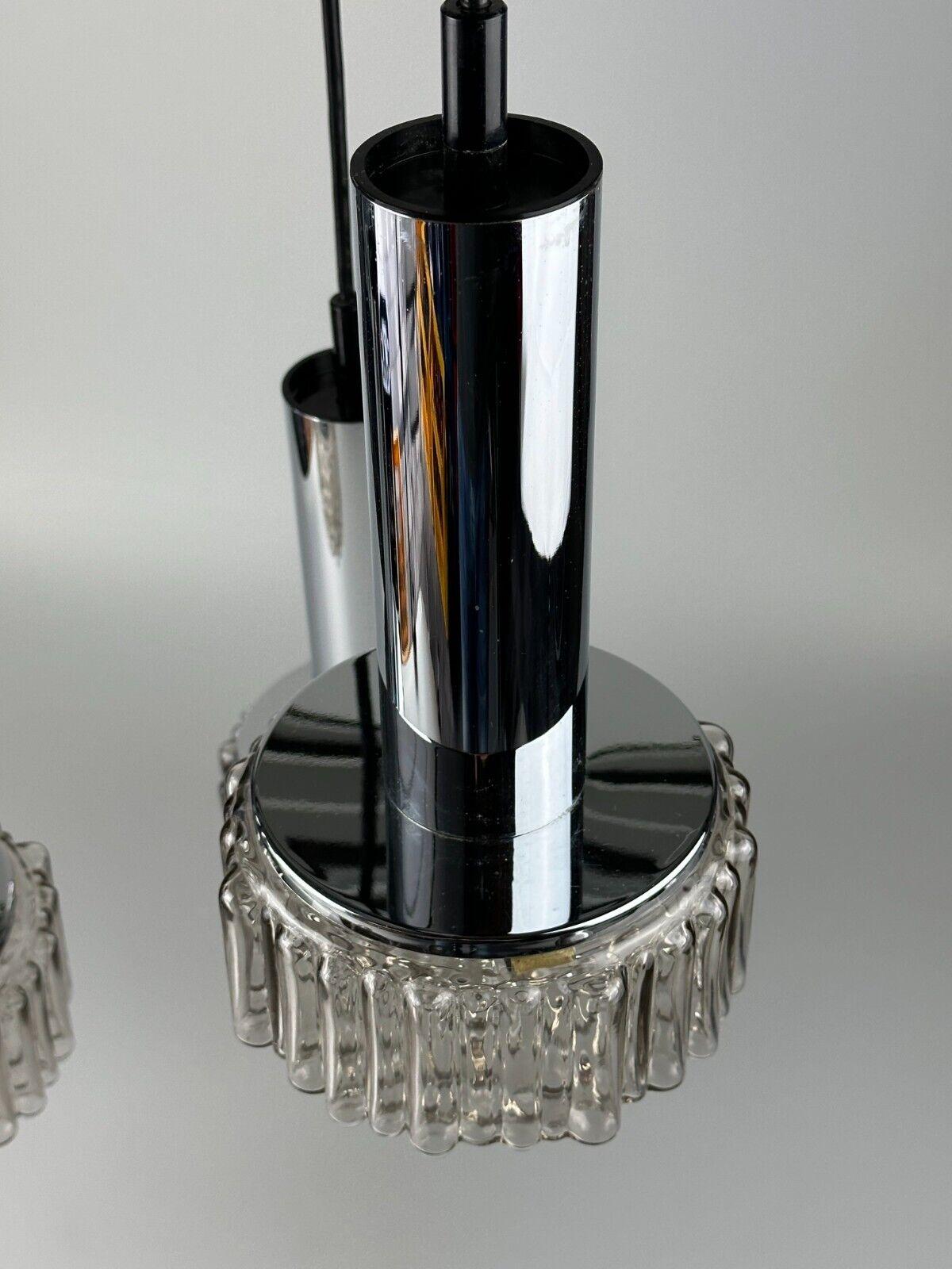 60s 70s 3-flame cascade lamp from Staff Leuchten Germany chrome glass For Sale 2