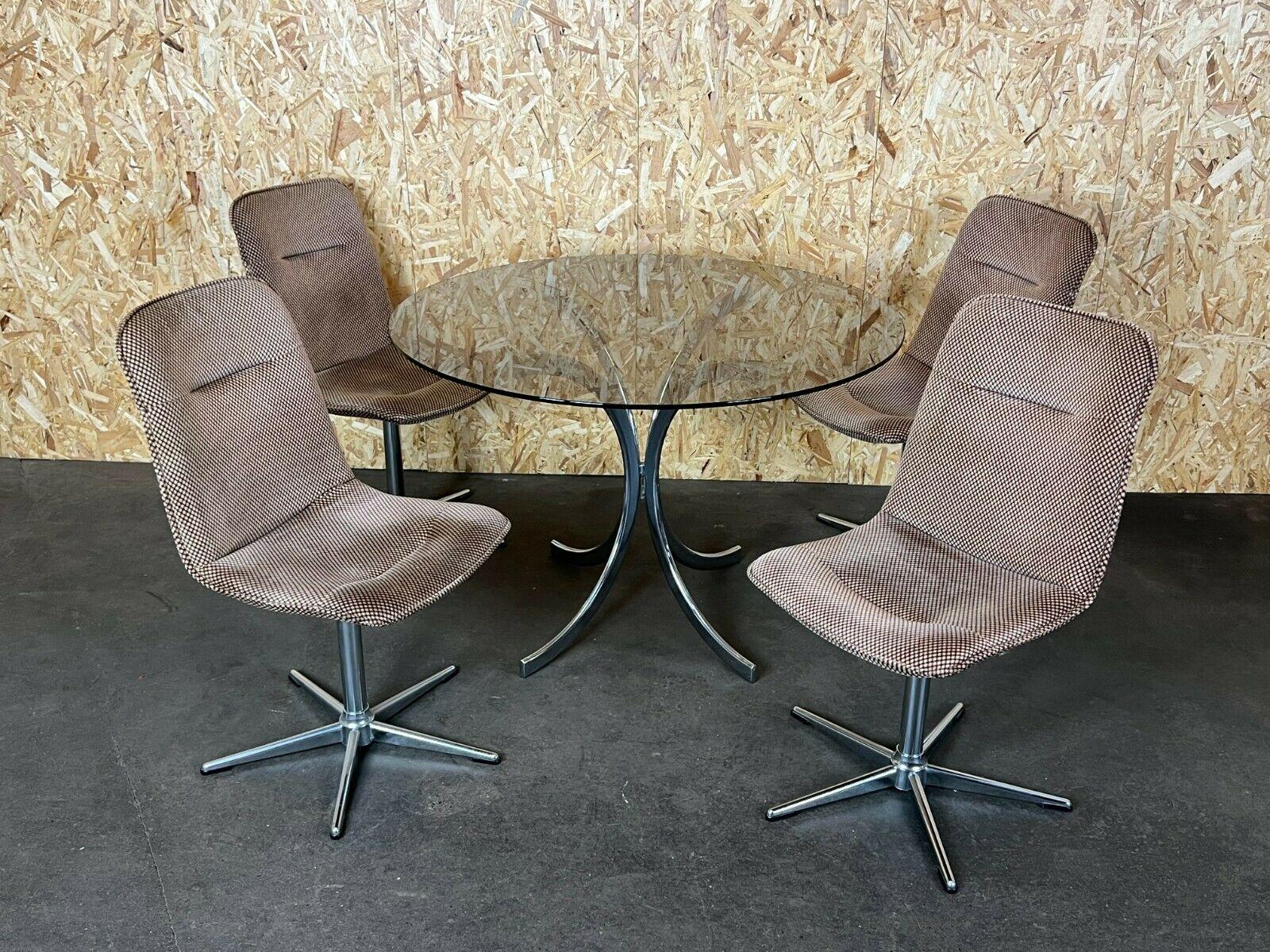 60s 70s 4x chairs chair & table Dining Chairs Dining Table Design 60s

Object: 4x chair & table

Manufacturer:

Condition: good - vintage

Age: around 1960-1970

Dimensions:

48cm x 63cm x 90cm
Seat height = 45cm

Diameter =
