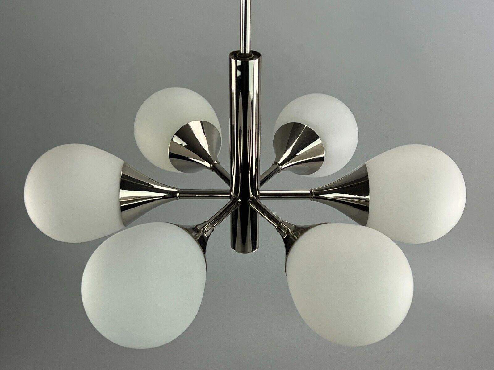Sputnik-Kronleuchter aus 6-Flame-Glas, Kaiser Leuchten, Opalglas-Design, 1960er und 1970er Jahre im Angebot 4