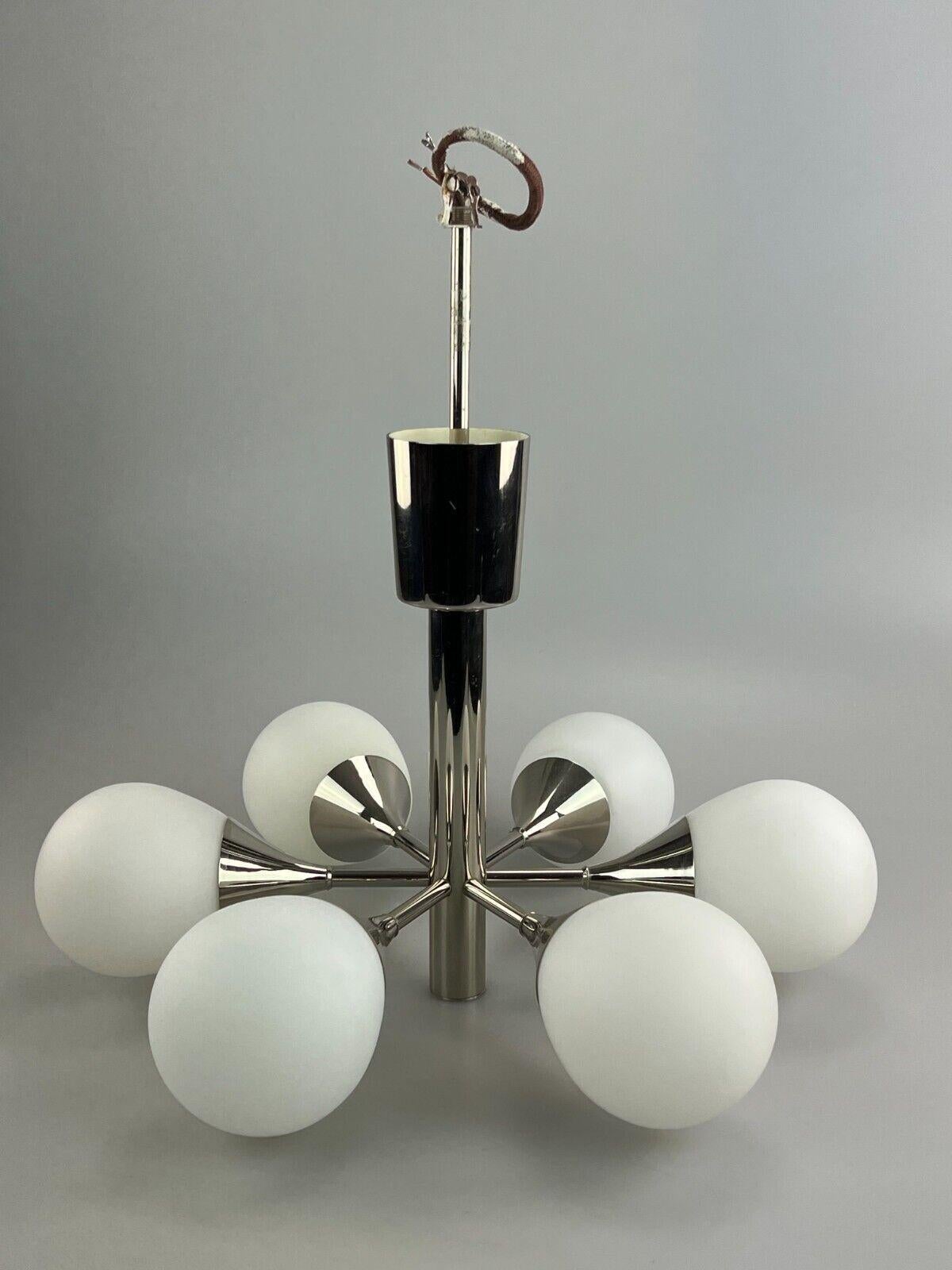 1960s 1970s 6-Flame Sputnik Chandelier Kaiser Leuchten Opal Glass Design For Sale 8