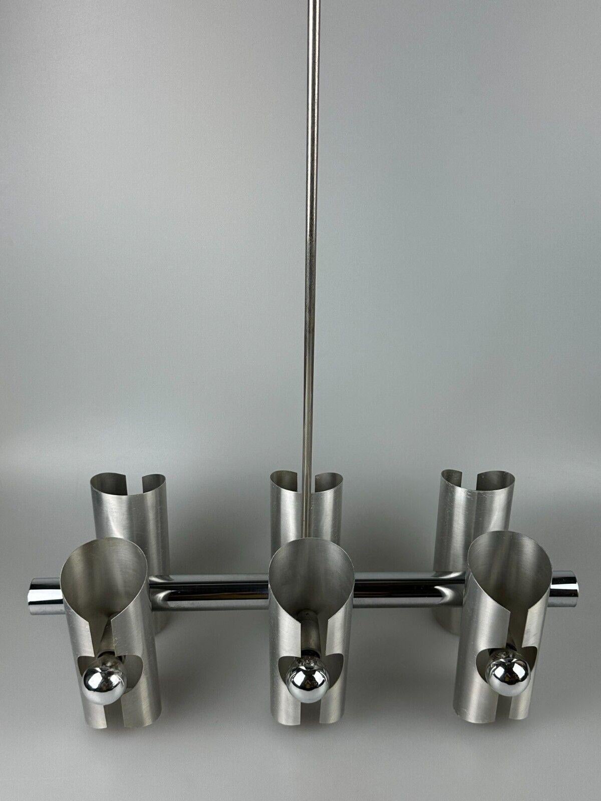 60's 70's 6 Light Sputnik Chandelier Metal Chrome Space Age Design In Good Condition For Sale In Neuenkirchen, NI