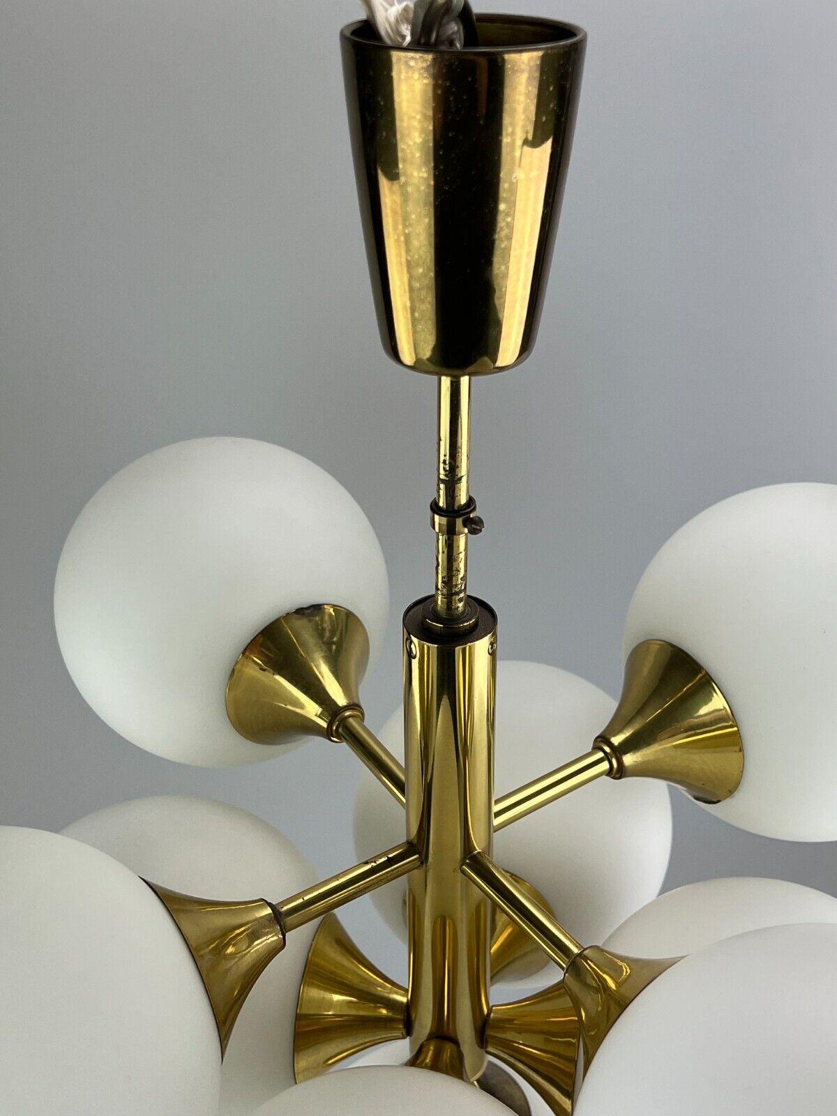 60s 70s 9-Flame Sputnik Chandelier Kaiser Leuchten Opal Glass Design For Sale 1