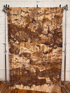 60's 70's Abstract Shades Of Brown Wool UNUSED Mid Century Modern Rya Rug