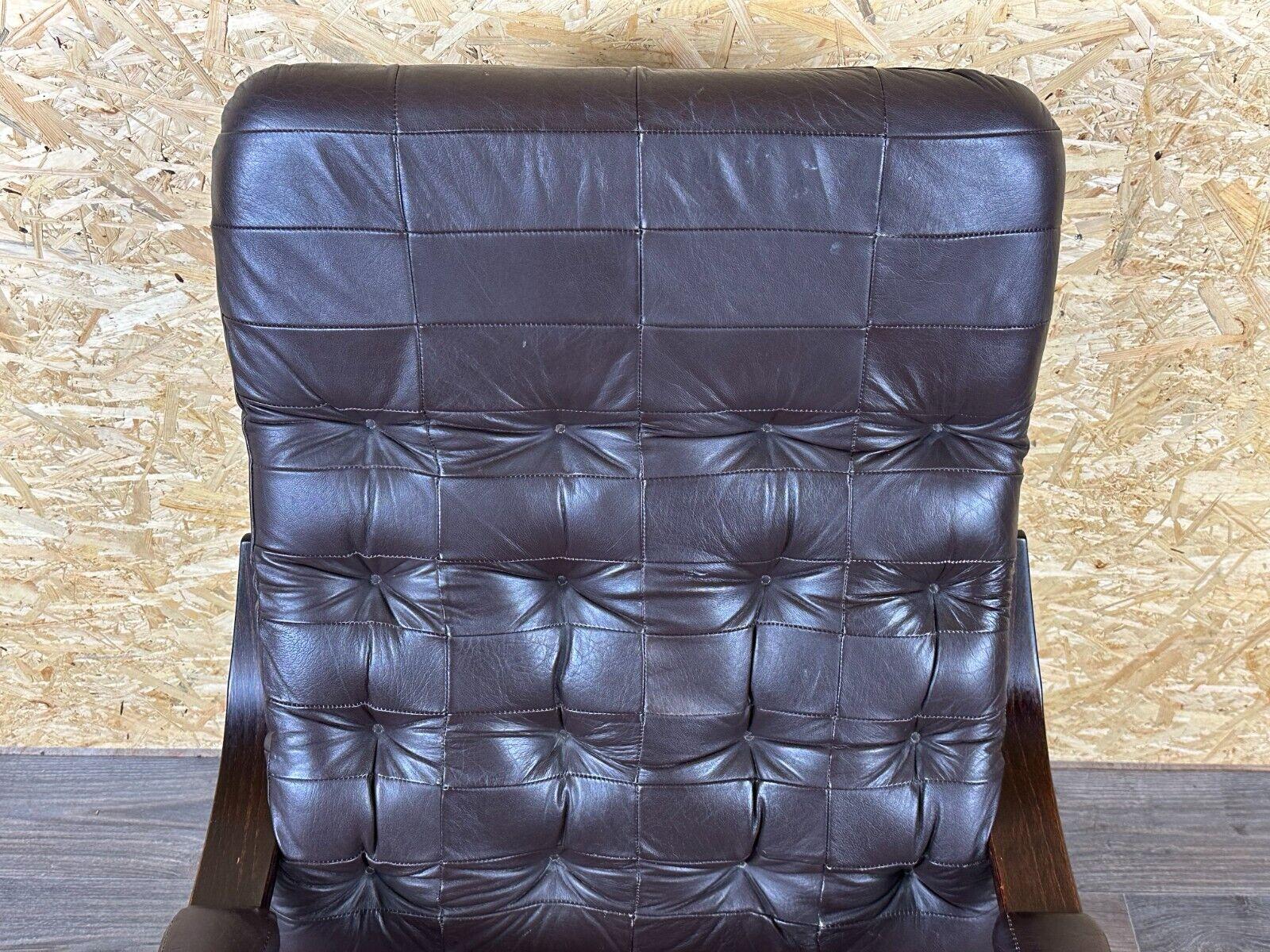 60s 70s armchair Easy Chair leather armchair swivel armchair Danish Modern Desig For Sale 4