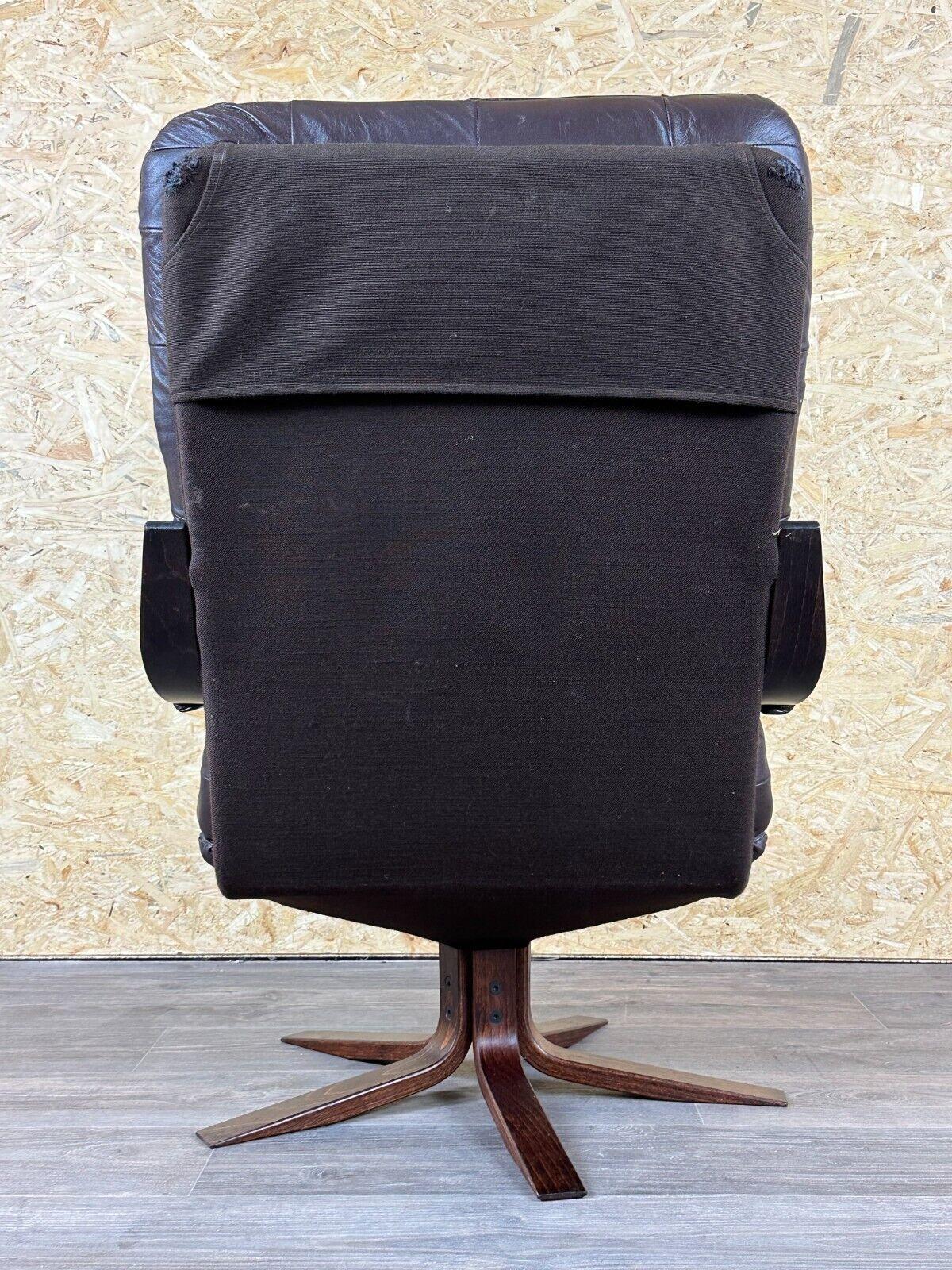 60s 70s armchair Easy Chair leather armchair swivel armchair Danish Modern Desig For Sale 8