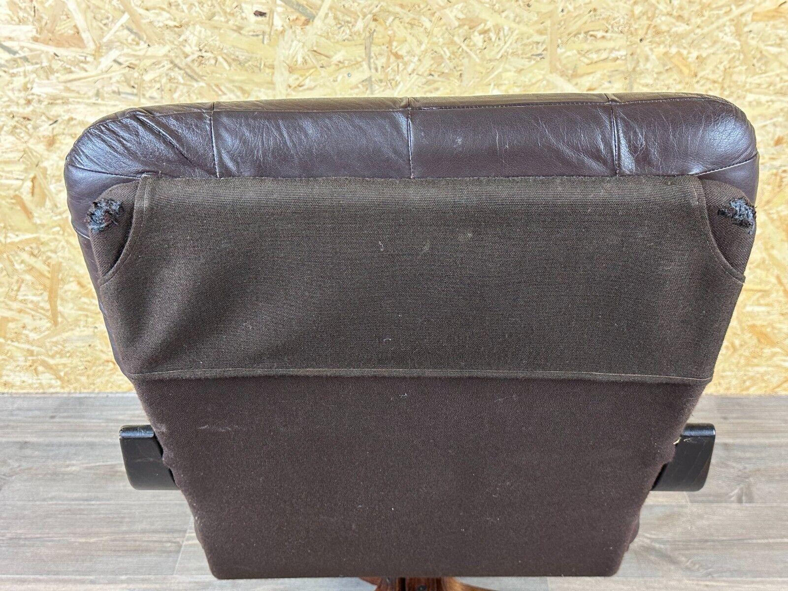 60s 70s armchair Easy Chair leather armchair swivel armchair Danish Modern Desig For Sale 10
