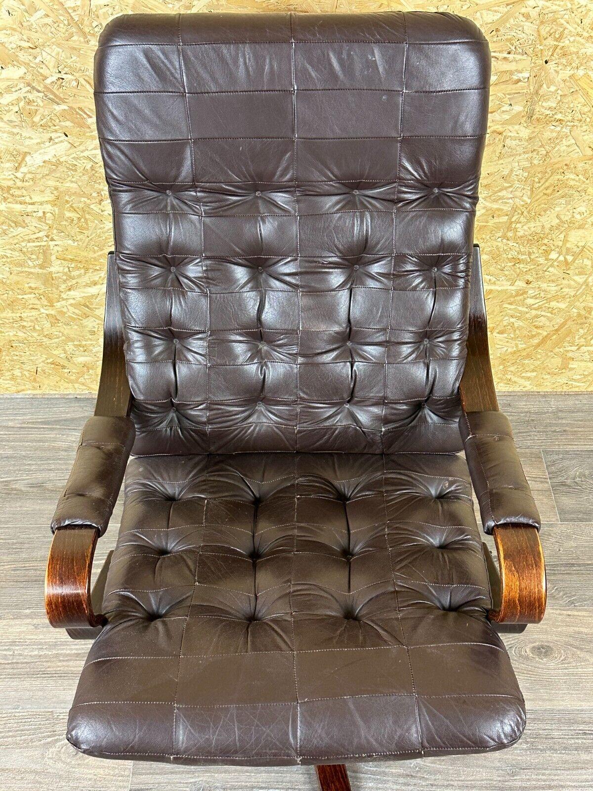 60s 70s armchair Easy Chair leather armchair swivel armchair Danish Modern Desig For Sale 12