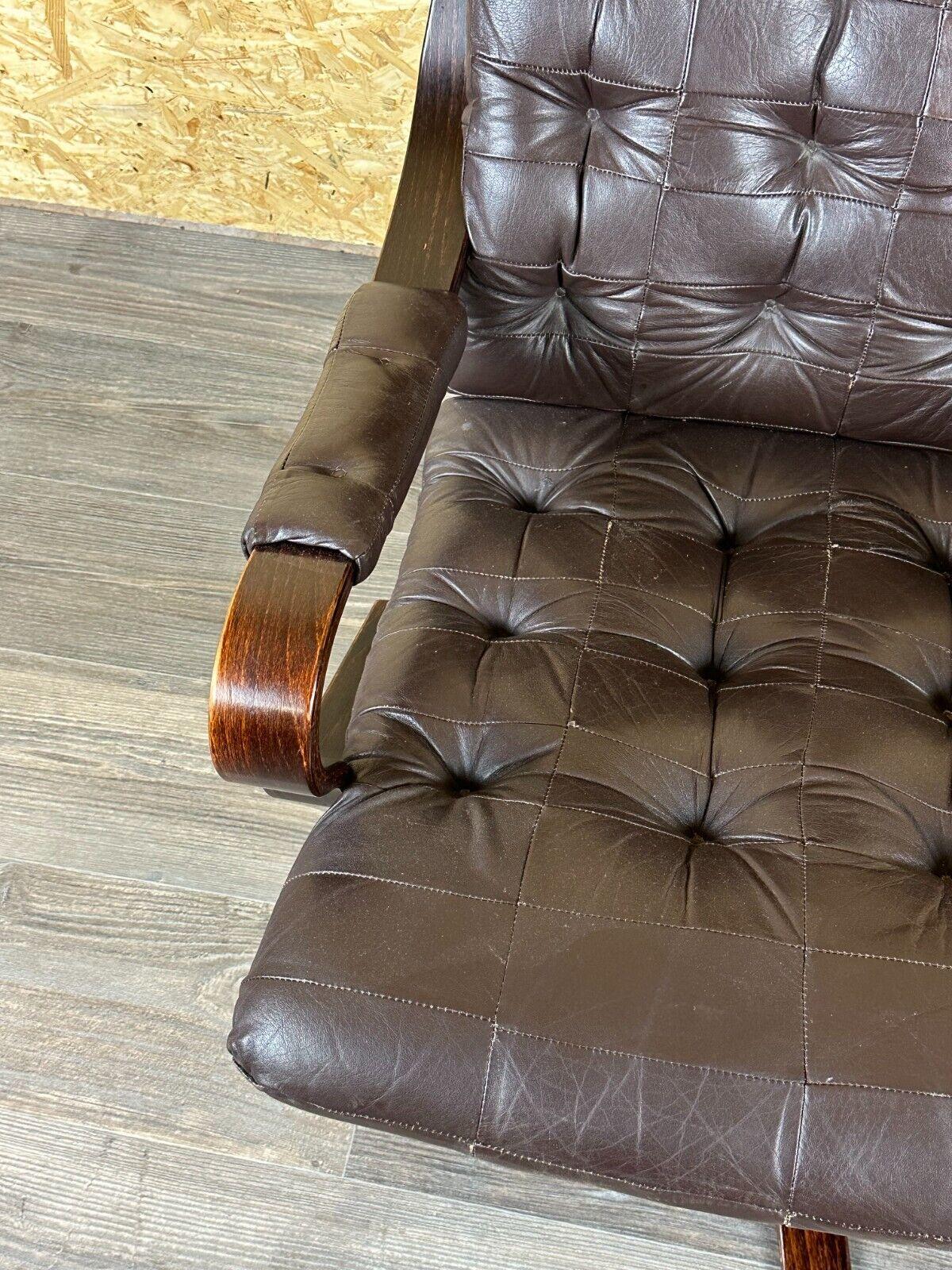60s 70s armchair Easy Chair leather armchair swivel armchair Danish Modern Desig For Sale 13