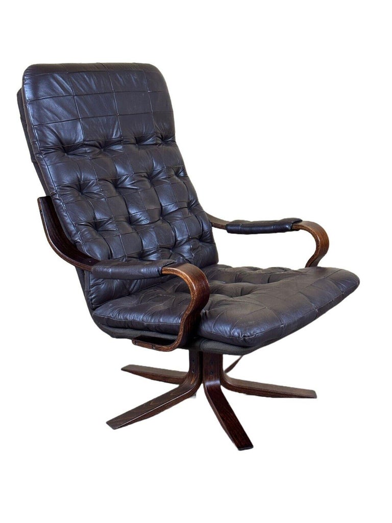 60s 70s armchair Easy Chair leather armchair swivel armchair Danish Modern  Desig For Sale at 1stDibs