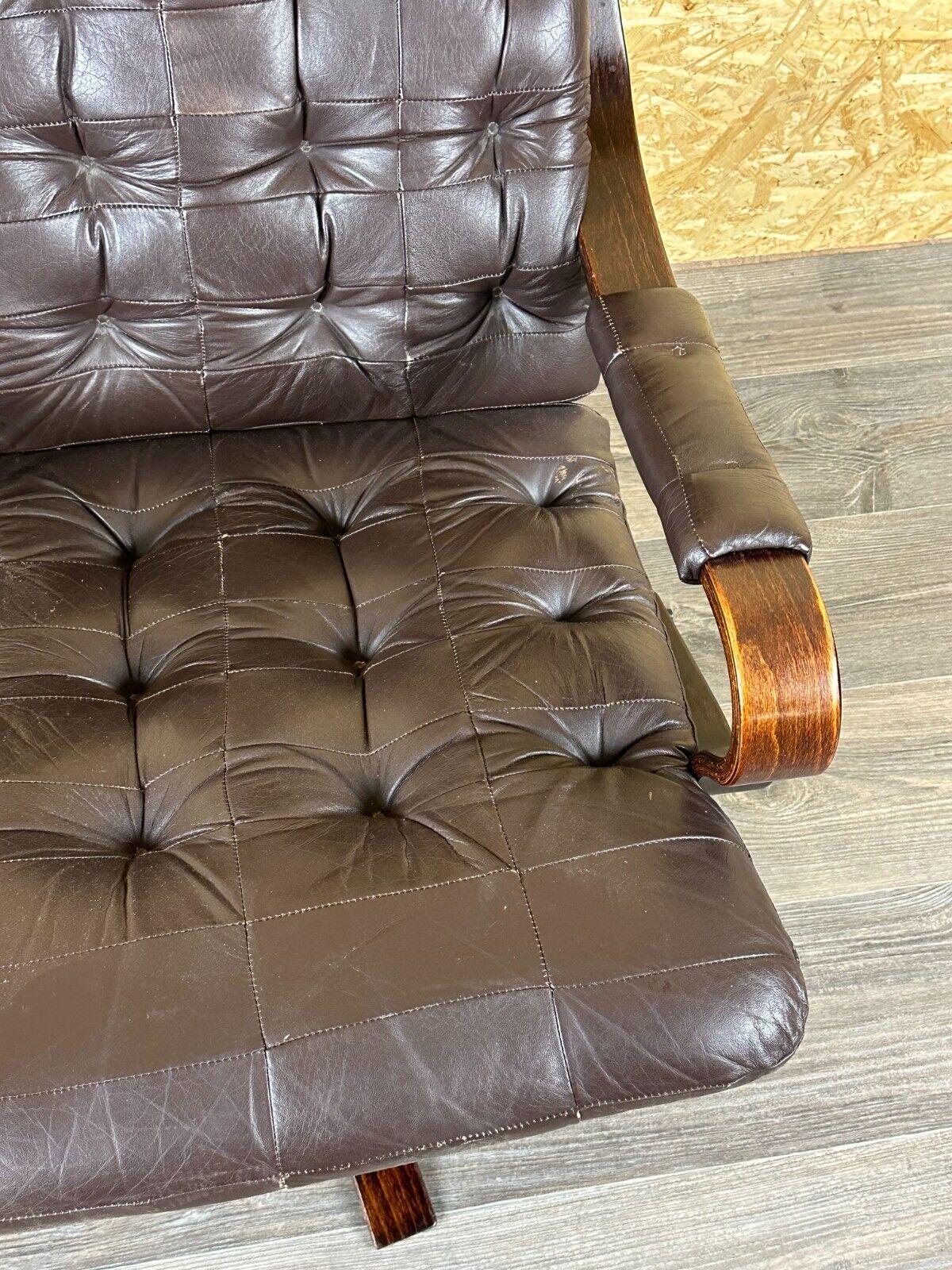 60s 70s armchair Easy Chair leather armchair swivel armchair Danish Modern Desig For Sale 14