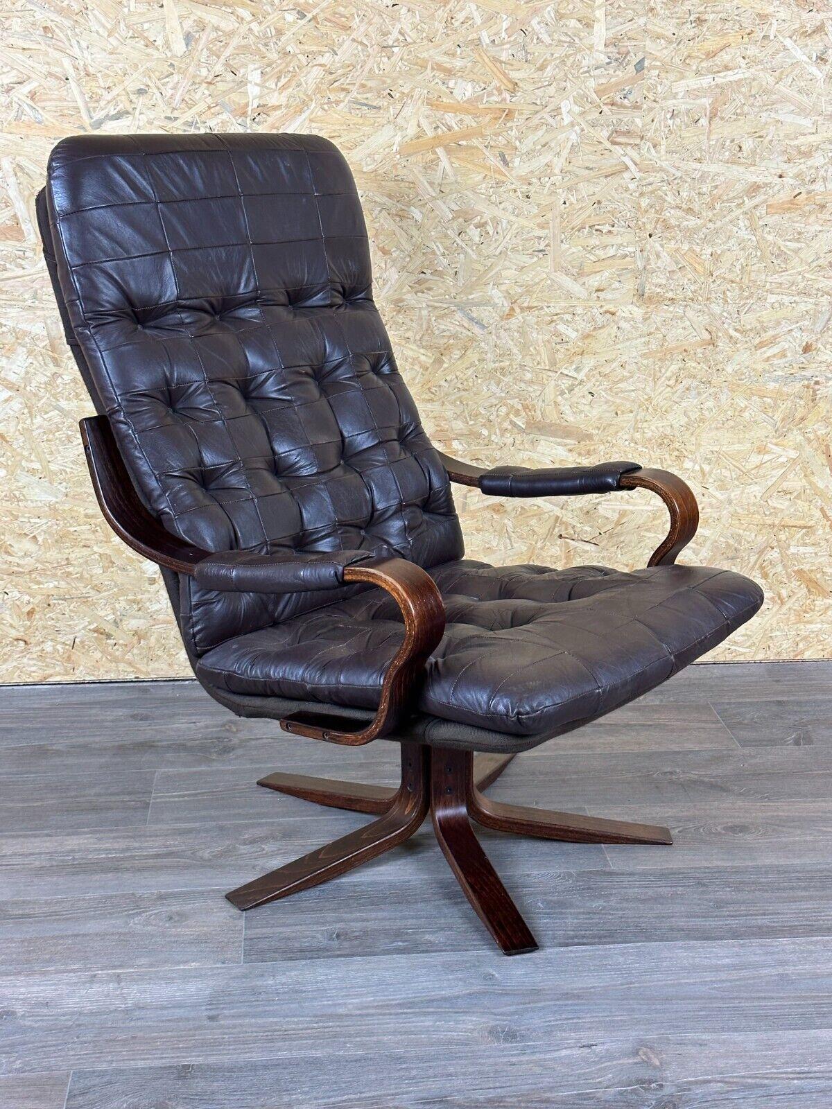 European 60s 70s armchair Easy Chair leather armchair swivel armchair Danish Modern Desig For Sale