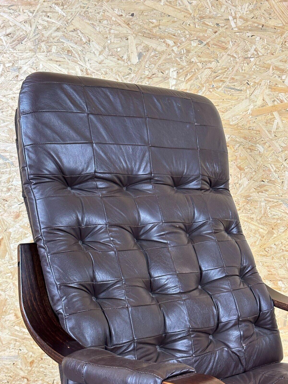Late 20th Century 60s 70s armchair Easy Chair leather armchair swivel armchair Danish Modern Desig For Sale