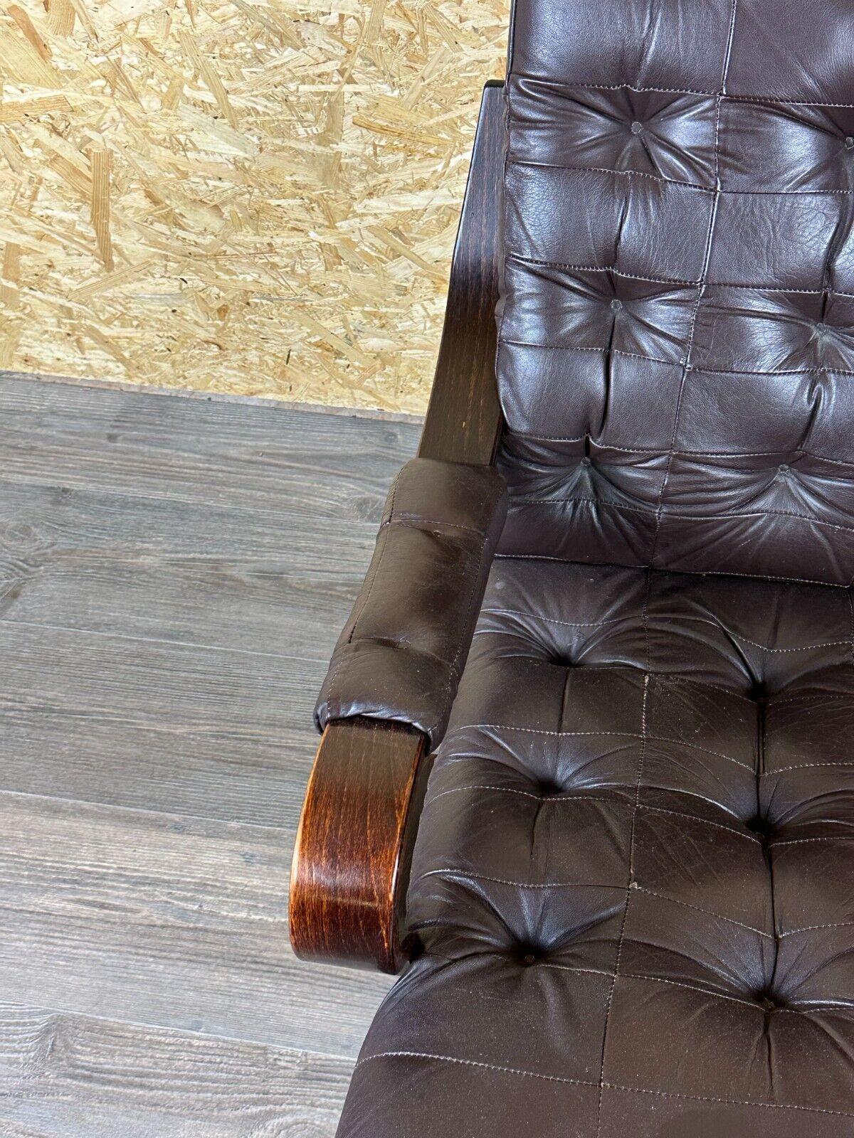 60s 70s armchair Easy Chair leather armchair swivel armchair Danish Modern Desig For Sale 2