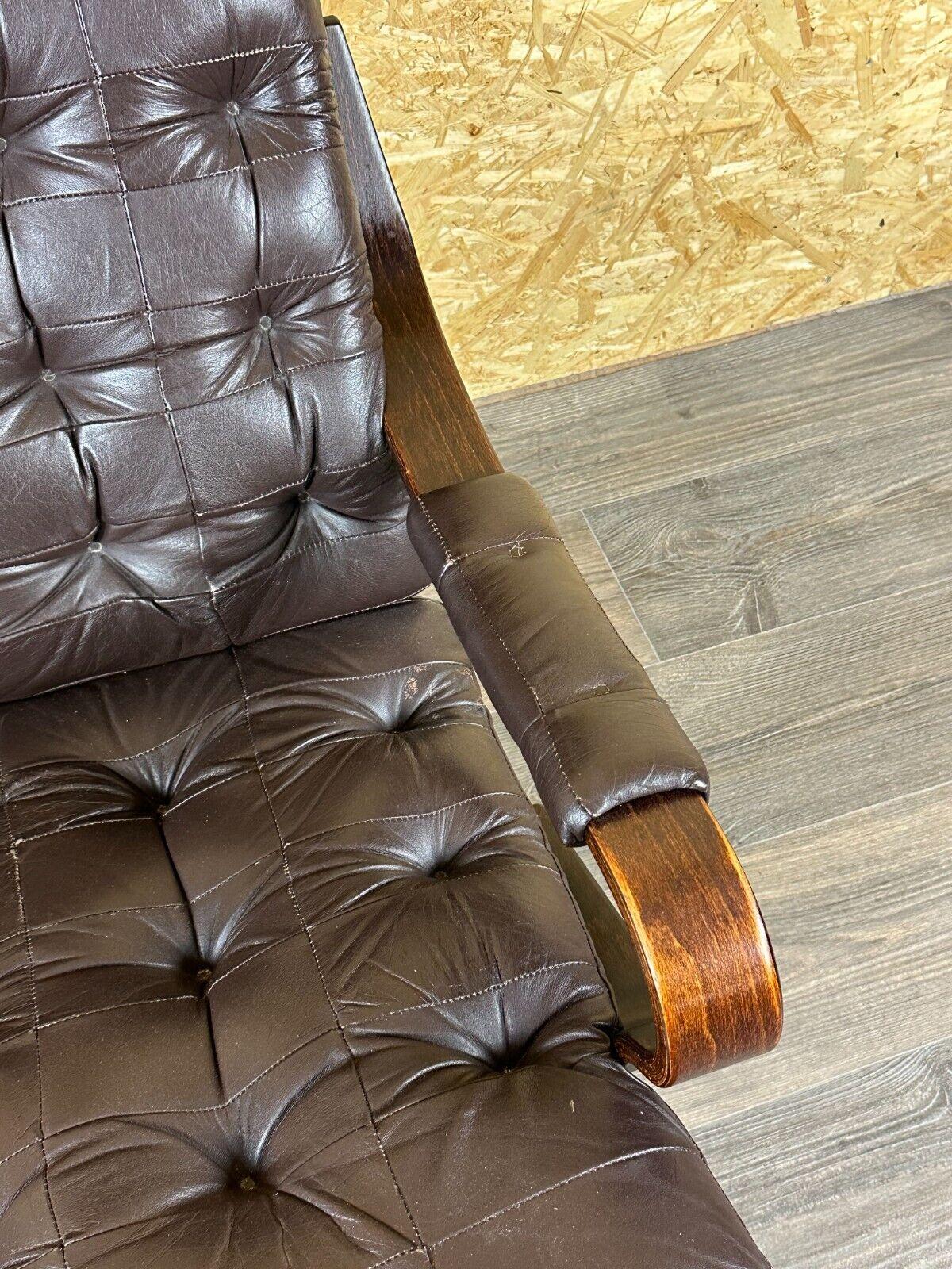 60s 70s armchair Easy Chair leather armchair swivel armchair Danish Modern Desig For Sale 3