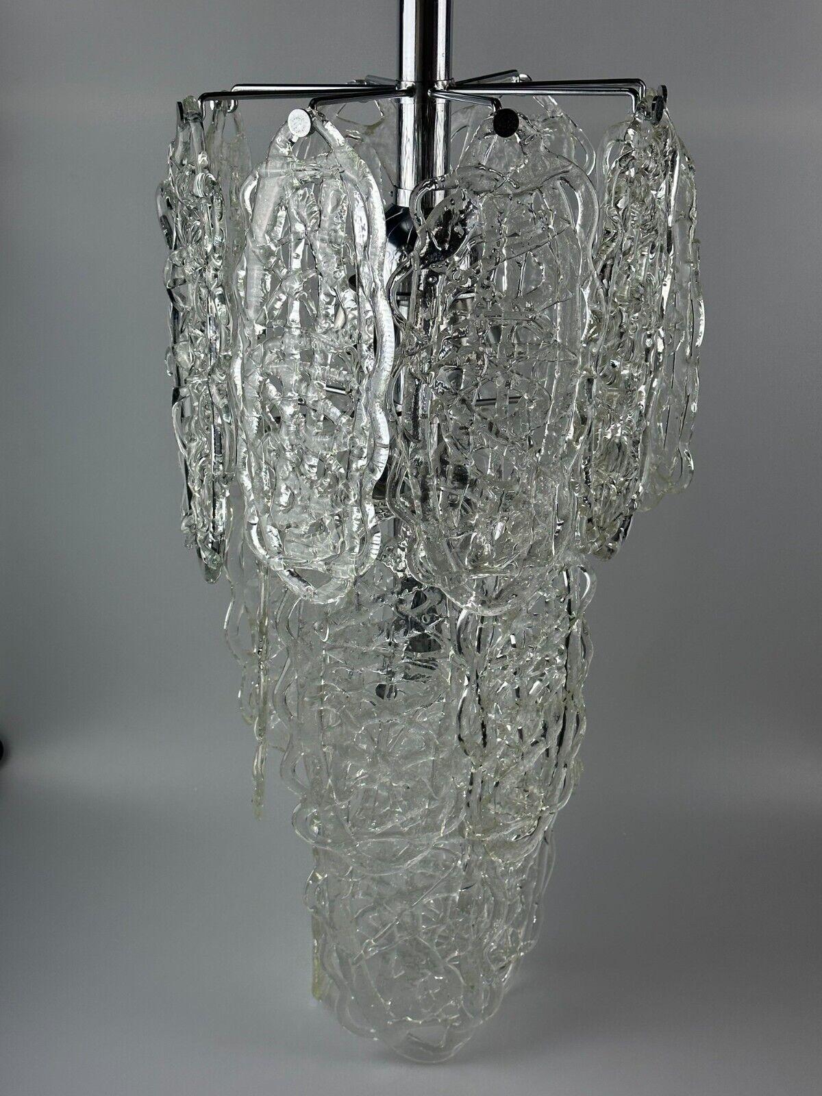 Italian 60s 70s AV Mazzega Chandelier “Ragnatela” Murano Glass Space Age For Sale