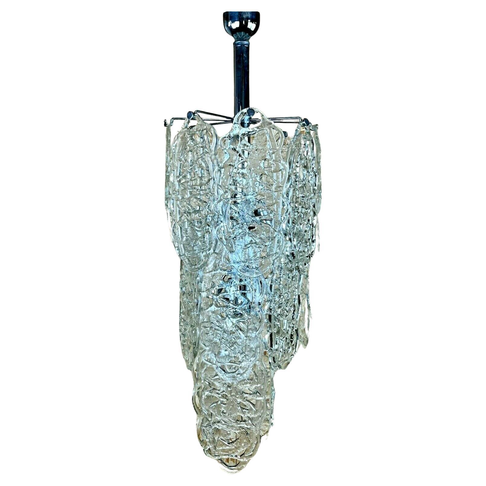 60s 70s AV Mazzega Chandelier “Ragnatela” Murano Glass Space Age