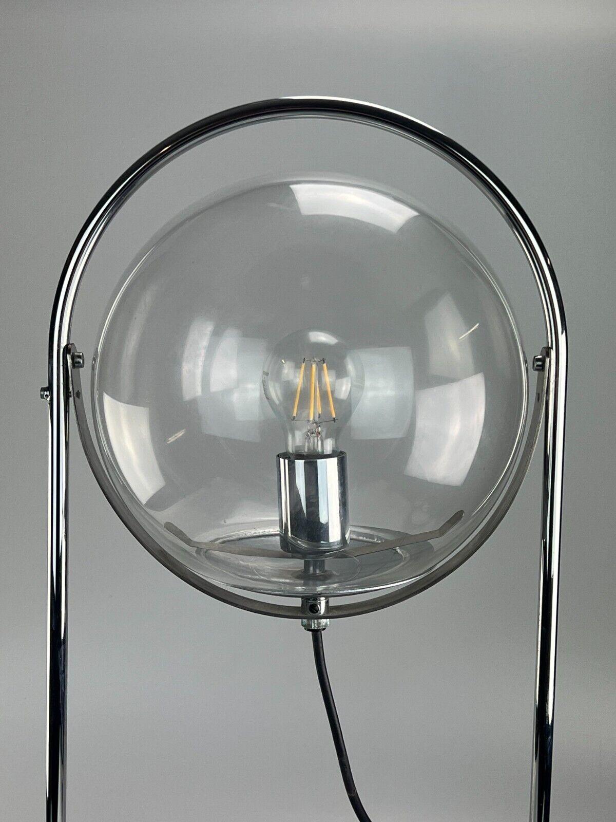 German 60s 70s Ball Lamp Lamp Light Table Lamp Space Age Design Glass Metal For Sale