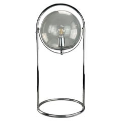 Lampada a sfera anni '60-'70 Lampada da tavolo A Space Age Design Vetro Metallo