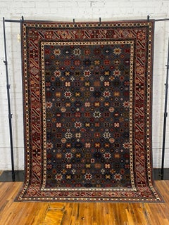 60's 70's B&C TABIJEN, UNUSED, Rya Rug, Mid Century Modern, Maroon Blue Ornate