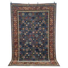 60's 70's B&C TABIJEN, UNUSED, Rya Rug, Mid Century Modern, Maroon Blue Ornate