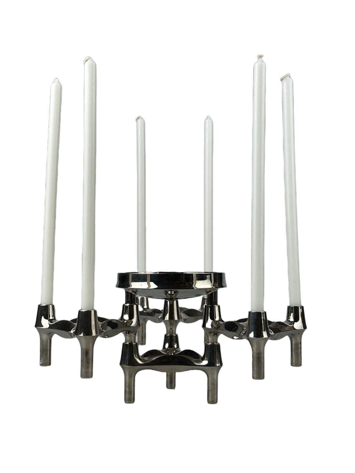 60s 70s BMF Nagel Quist candlestick 4 elements and bowl plug-in system

Item: Nagel candlestick set

Manufacturer: BMF

Condition: good - vintage

Age: around 1960-1970

Dimensions:

Width = 30cm
Depth = 30cm
Height = 14.5cm

Other notes:

The