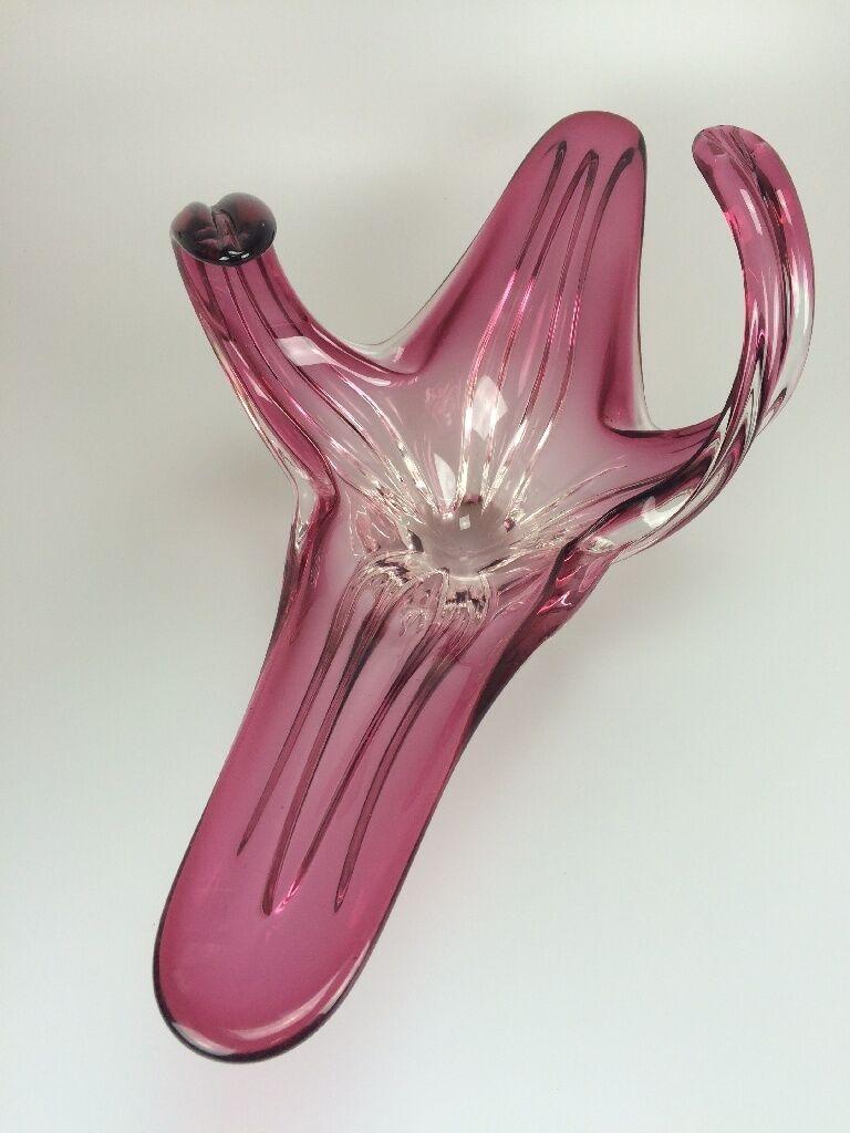 Verre Bol en verre de Murano des années 60 et 70, design de bol à fruits blancs et violets en vente