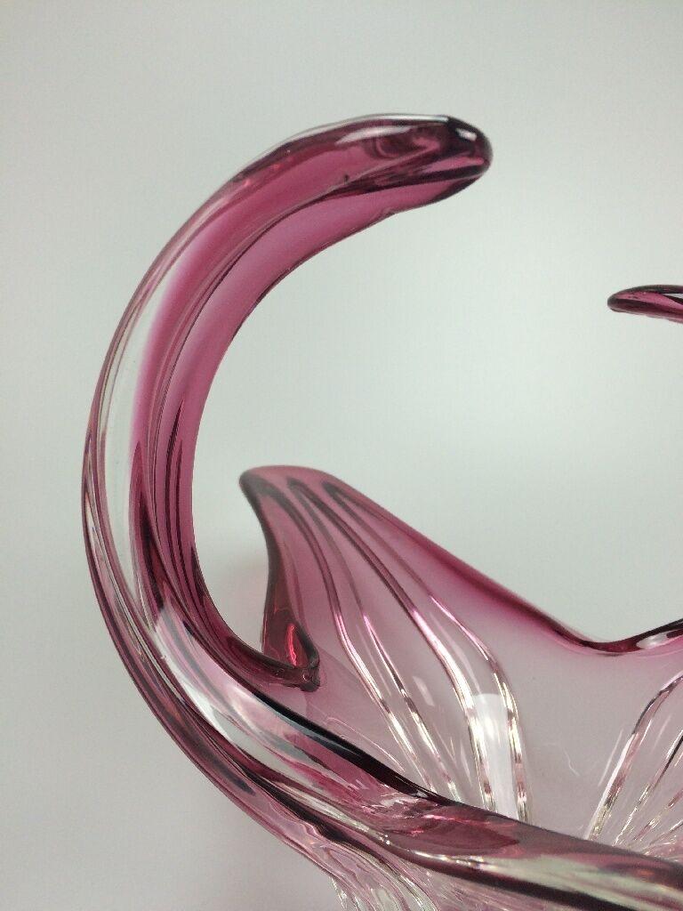 60s 70s Bowl Murano Glass Purple White Fruit Bowl Design Object Glass B For Sale 3