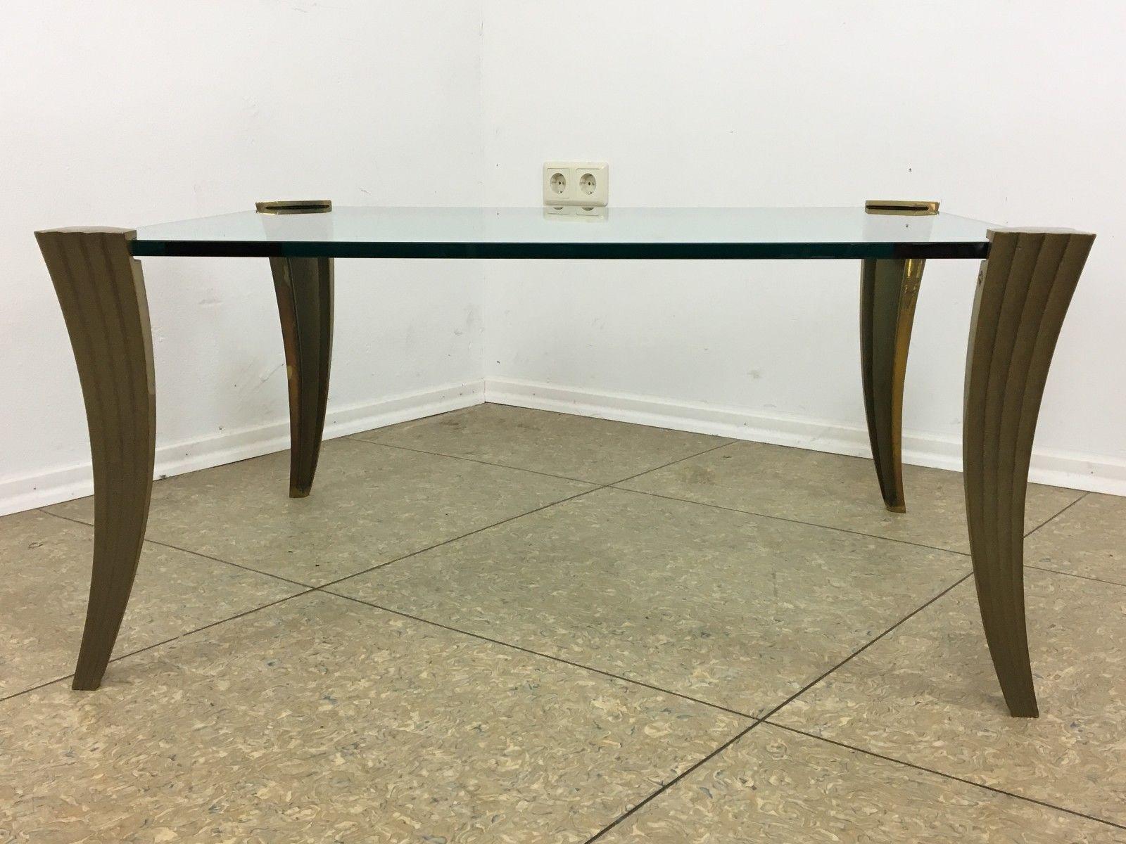 70s glass coffee table