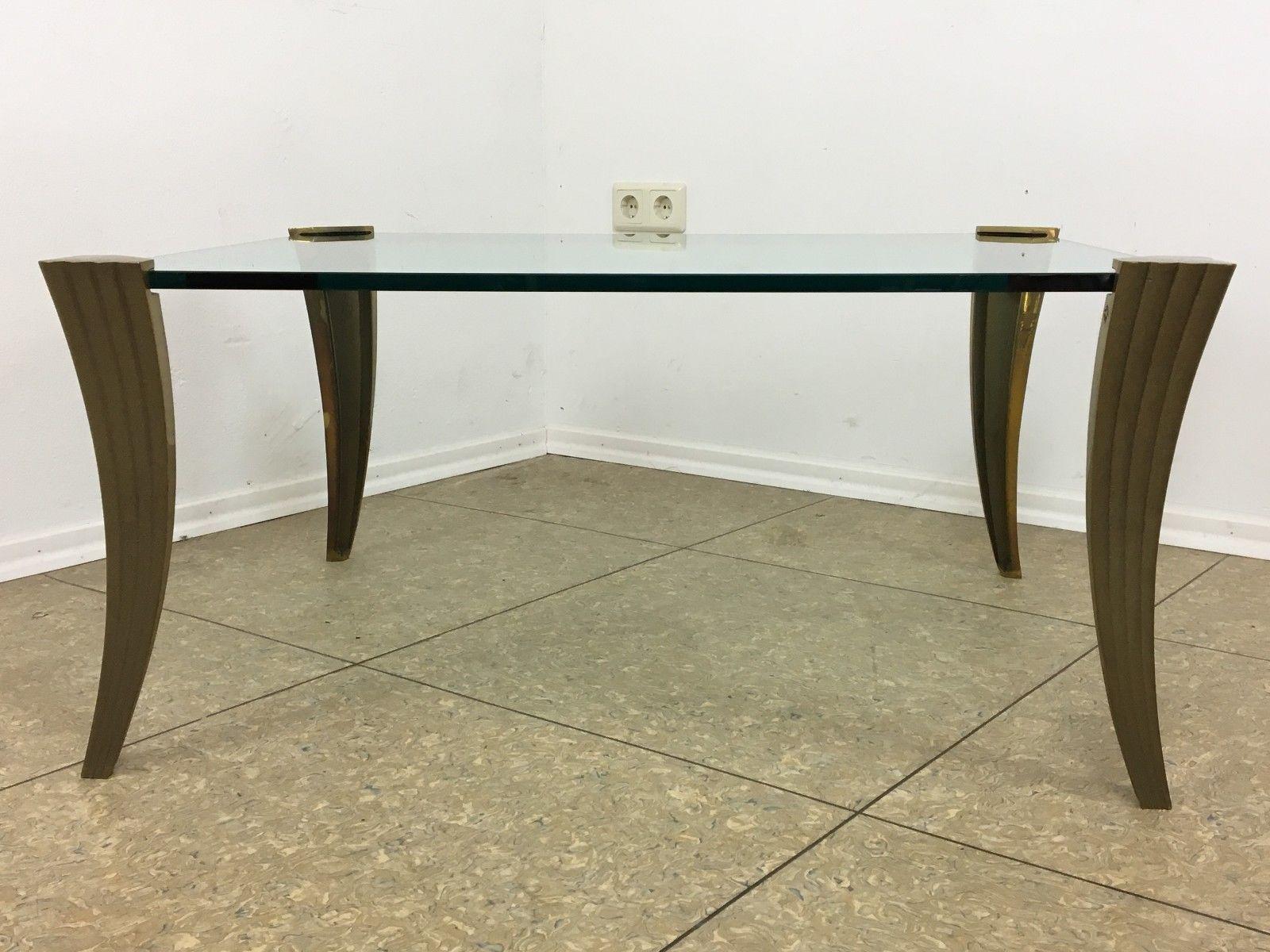 60s 70s Brutalista Mesa de Centro de Bronce Diseño de la Era Espacial Europeo en venta