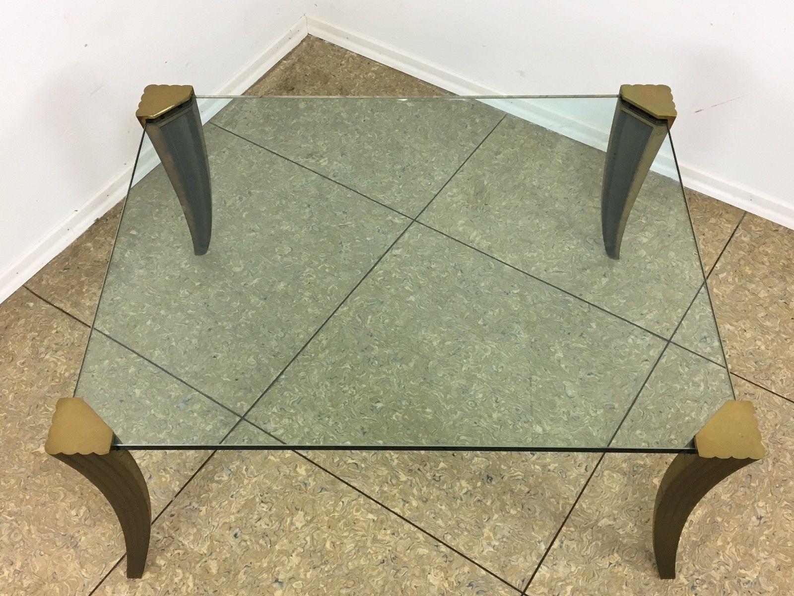 Late 20th Century 60s 70s Brutalist Bronze Coffee Table Space Age Design For Sale