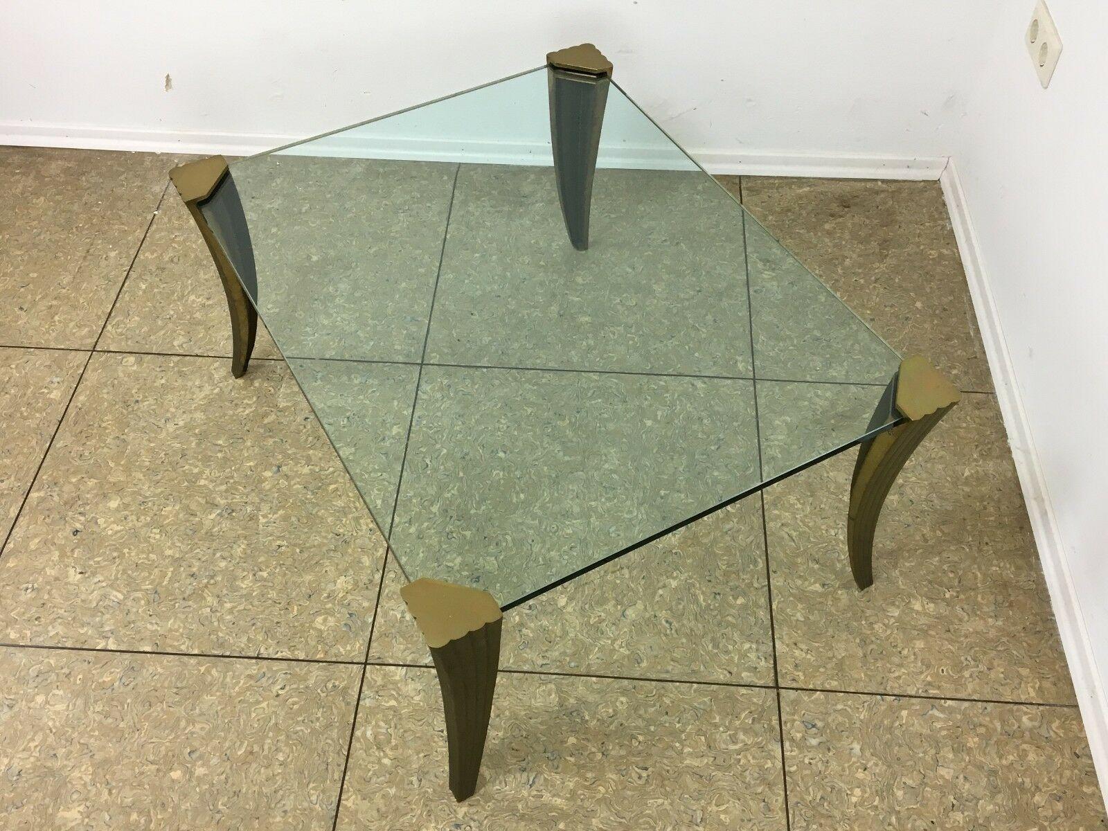 Metal 60s 70s Brutalist Bronze Coffee Table Space Age Design For Sale