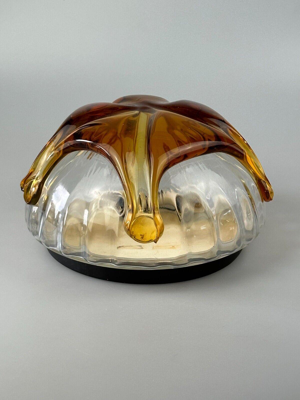 60s 70s Brutalist Ceiling Lamp Flush Mount Murano Glass Space Age Design For Sale 7