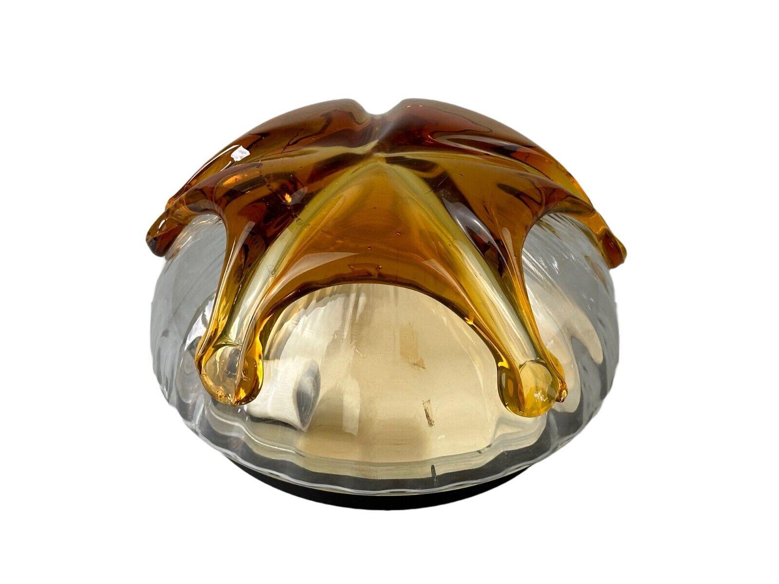 60s 70s Brutalist Ceiling Lamp Flush Mount Murano Glass Space Age Design

Object: ceiling lamp

Manufacturer:

Condition: good

Age: around 1960-1970

Dimensions:

Diameter = 31cm
Height = 17cm

Other notes:

2x E27 socket

The pictures serve as