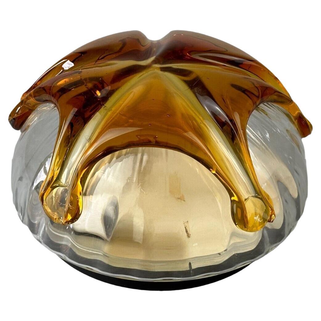 60s 70s Brutalist Ceiling Lamp Flush Mount Murano Glass Space Age Design For Sale