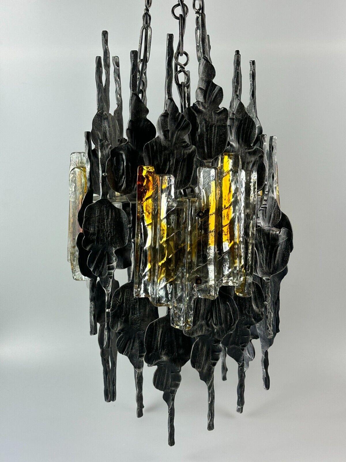 60s 70s brutalist chandelier ceiling lamp Tom Ahlström & Hans Ehrlich For Sale 9