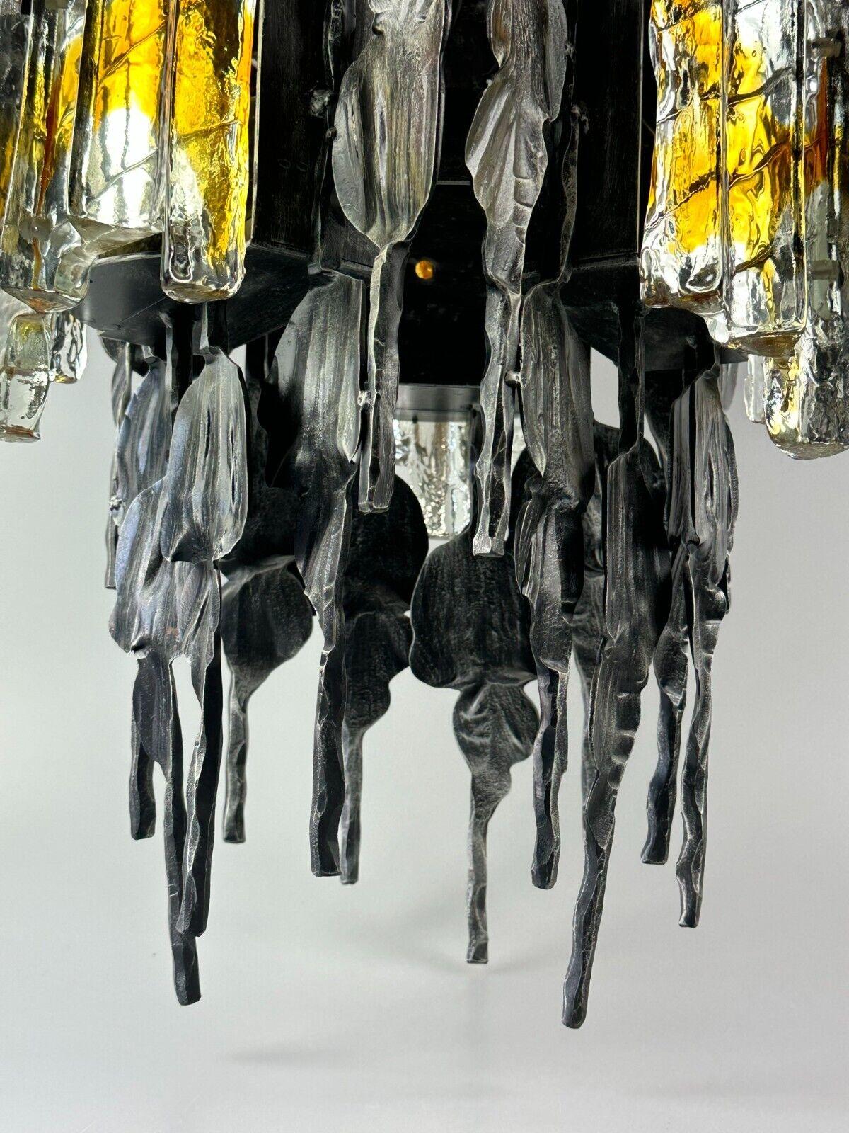 60s 70s brutalist chandelier ceiling lamp Tom Ahlström & Hans Ehrlich For Sale 2