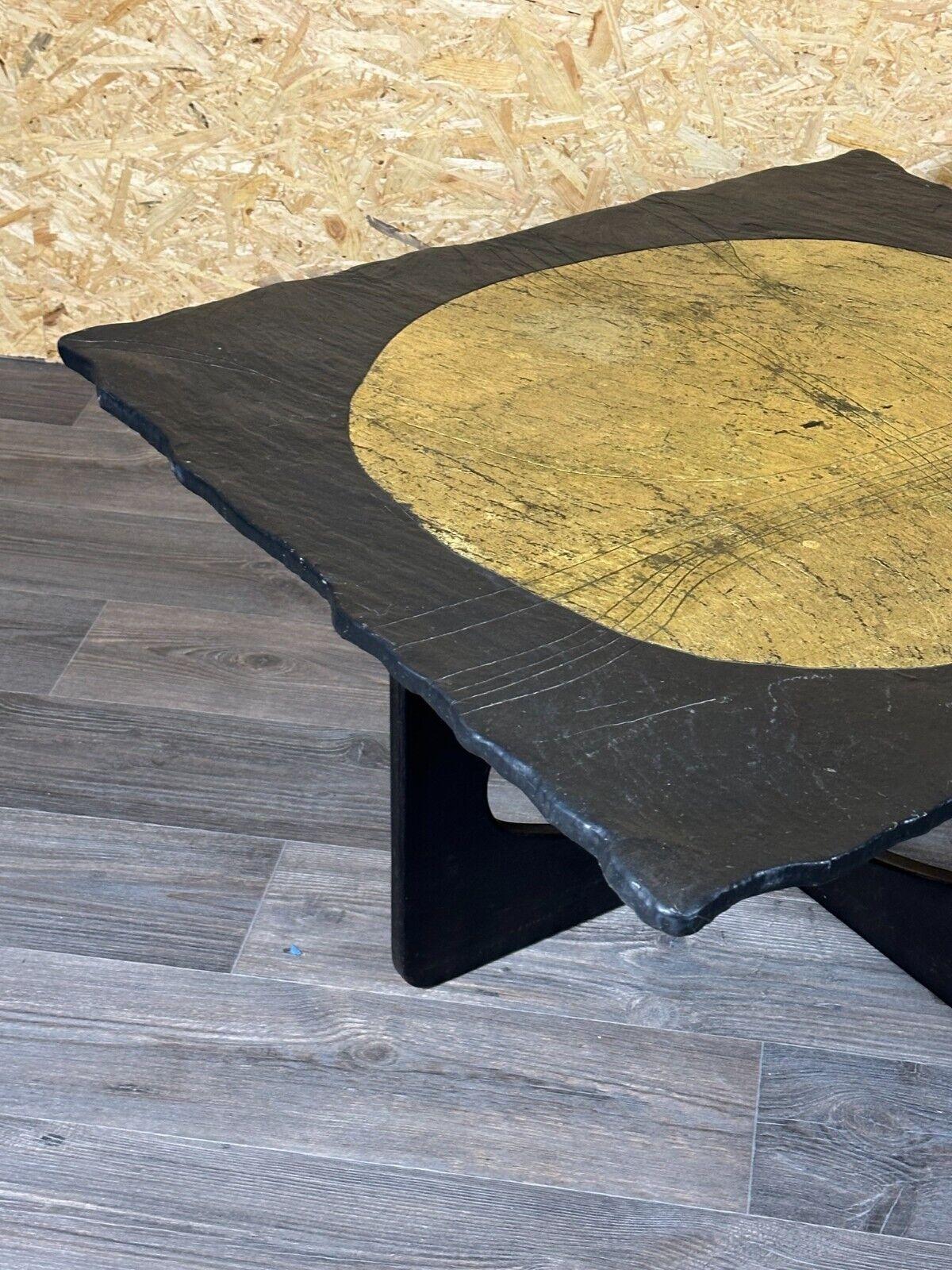 60s 70s Brutalist Coffee Table Side Table Slate Top Design For Sale 13
