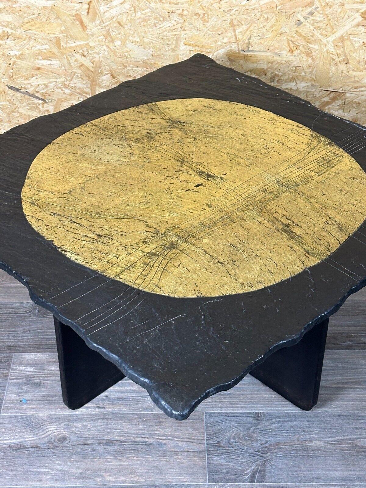 60s 70s Brutalist Coffee Table Side Table Slate Top Design For Sale 15