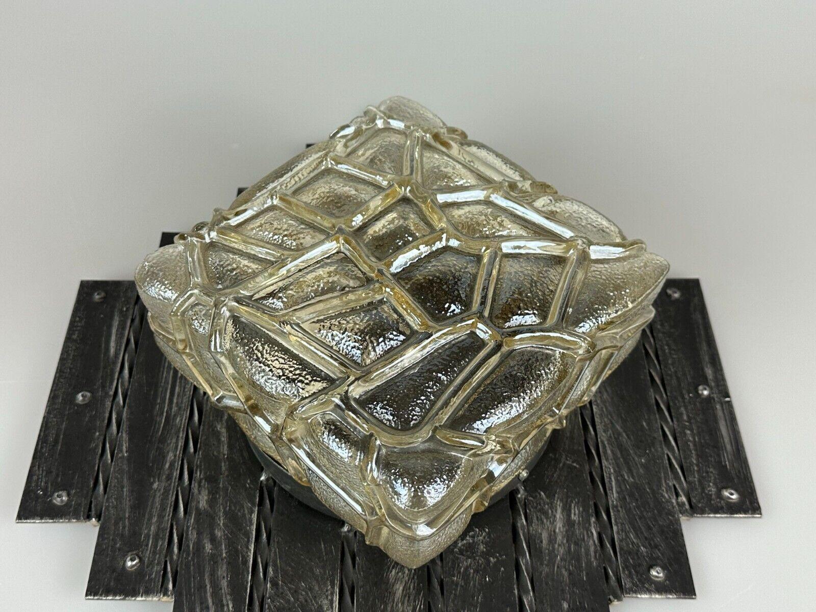 60's 70's Brutalist Wall Lamp Iron & Glass Wall Sconce For Sale 2