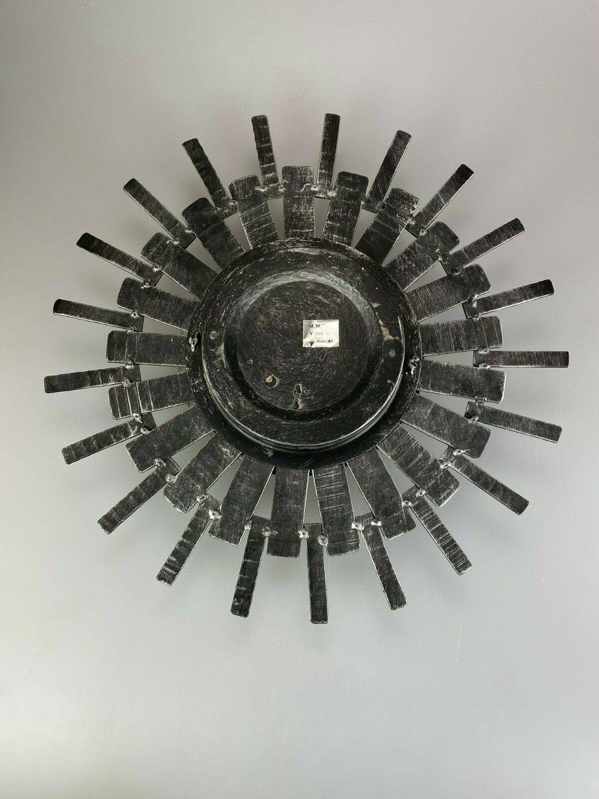 60s 70s Brutalist Wall Lamp Sconce Iron & Glass Wall Lamp 60s 70s For Sale 7