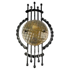 60s 70s Brutalist Wall Lamp Sconce Iron & Glass Wall Sconce Design