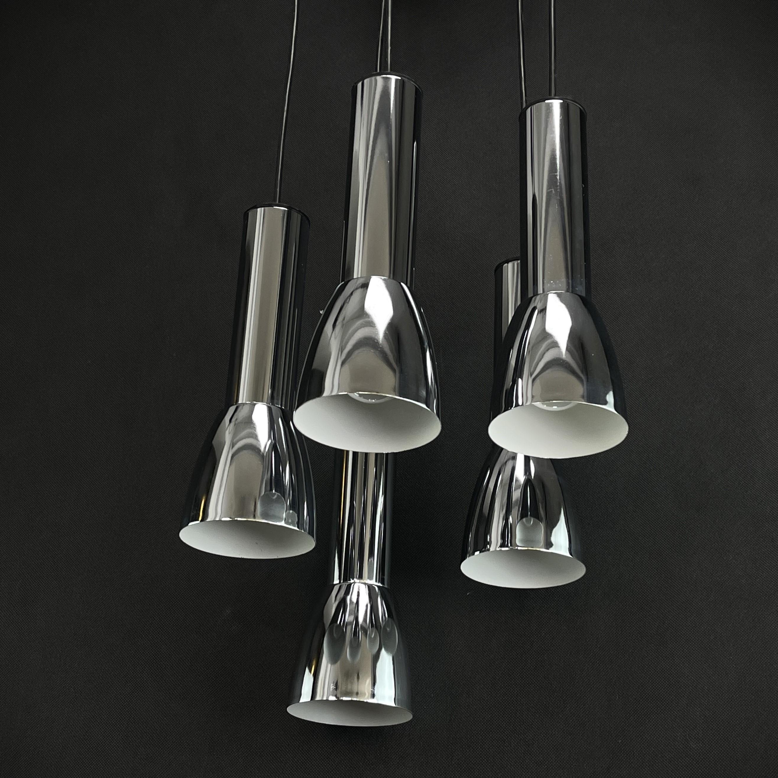 Late 20th Century 1960s-1970s Cascade Chandelier Chrome Space Age