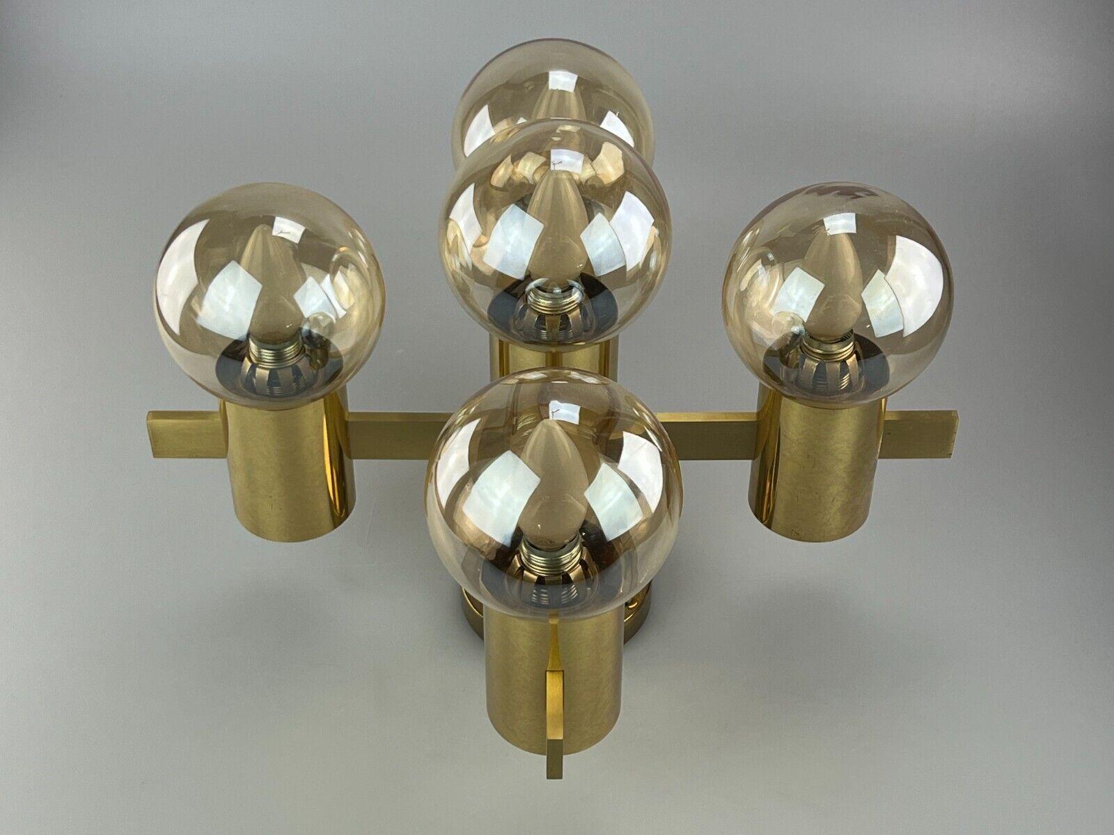 60s 70s Ceiling Lamp Chandelier Gaetano Sciolari for Sciolari Brass 4