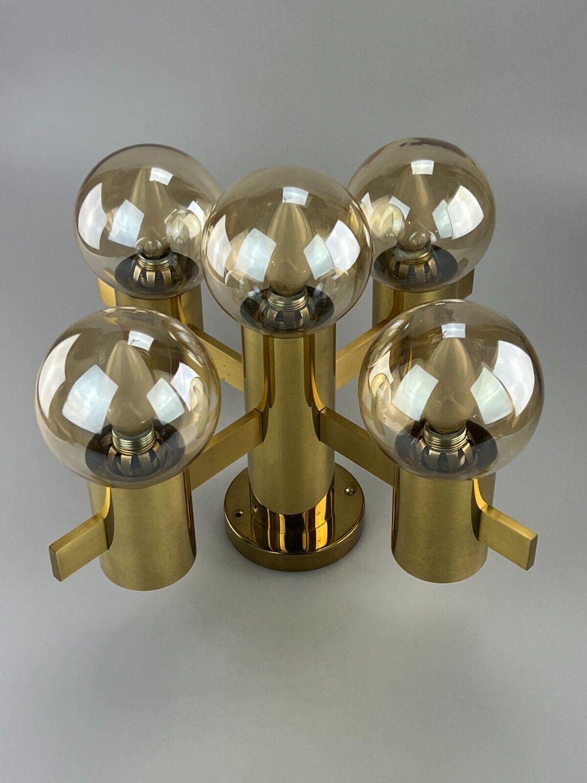 60s 70s Ceiling Lamp Chandelier Gaetano Sciolari for Sciolari Brass In Good Condition In Neuenkirchen, NI