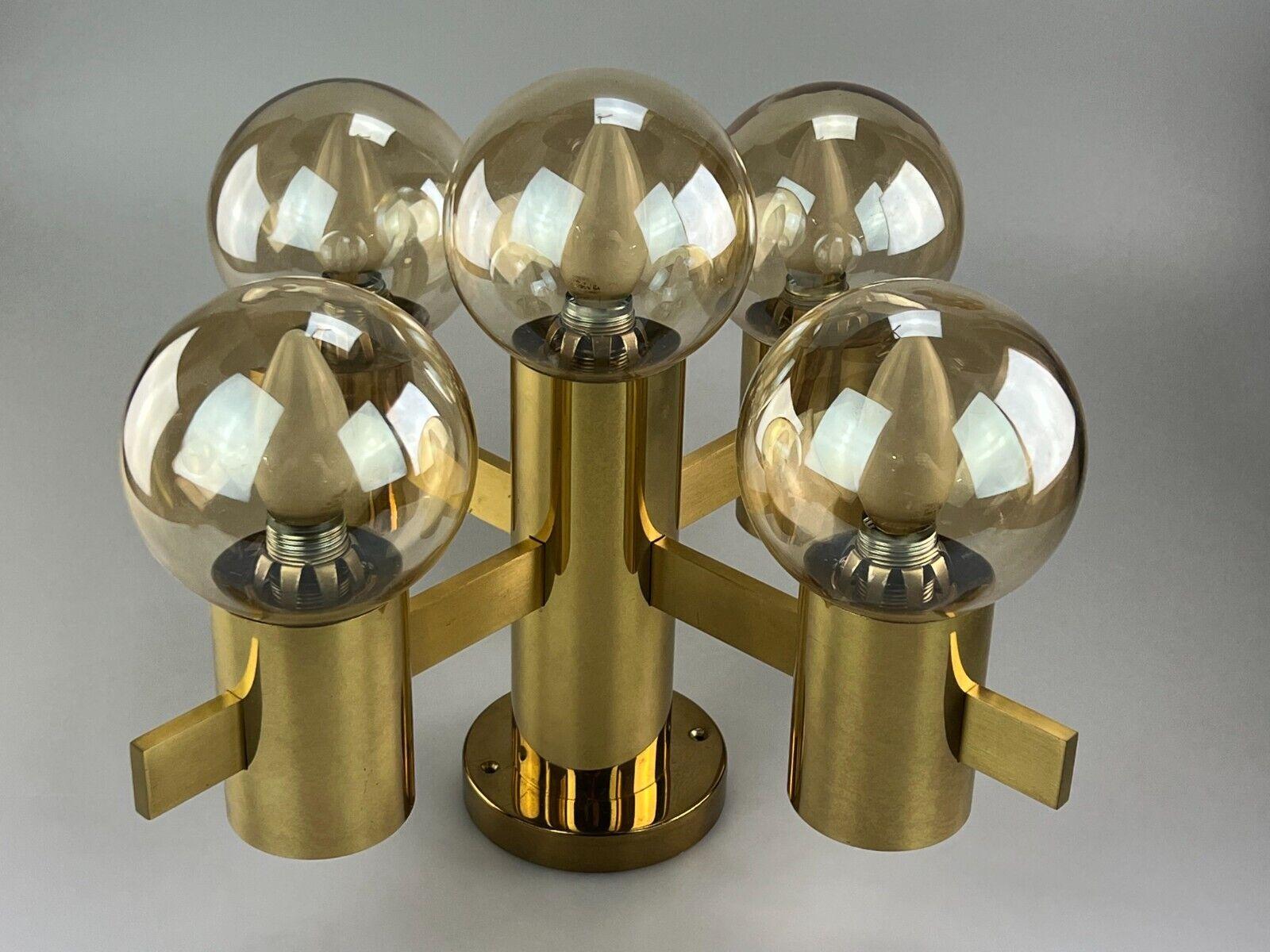 Late 20th Century 60s 70s Ceiling Lamp Chandelier Gaetano Sciolari for Sciolari Brass